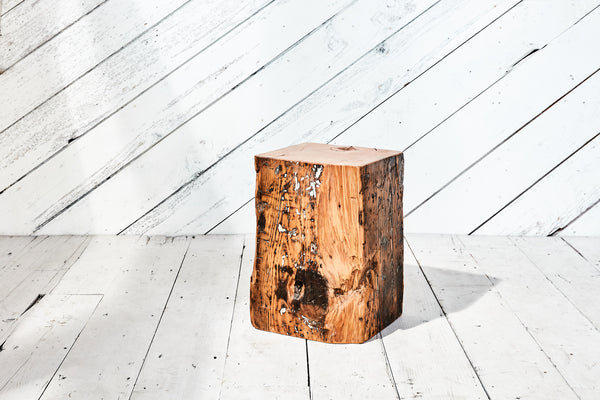 reclaimed wood industrial side table