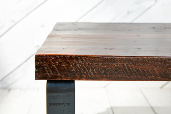 solid wood industrial coffee table