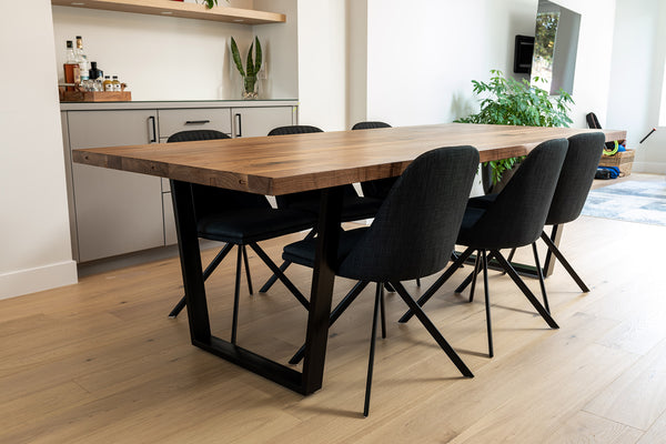 Quadra Dining Table with black walnut top