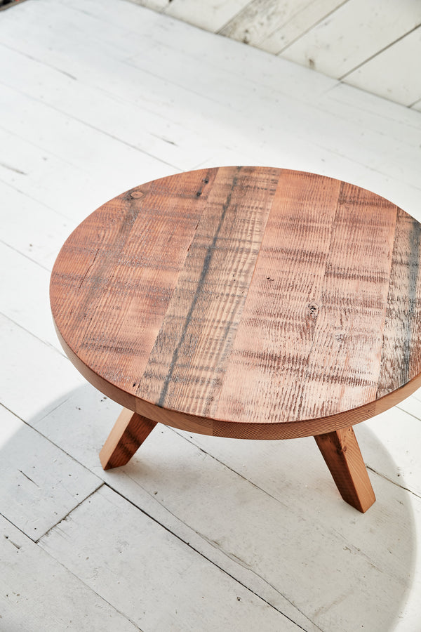 solid wood round coffee table 