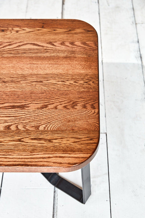 walnut table top with round corner 